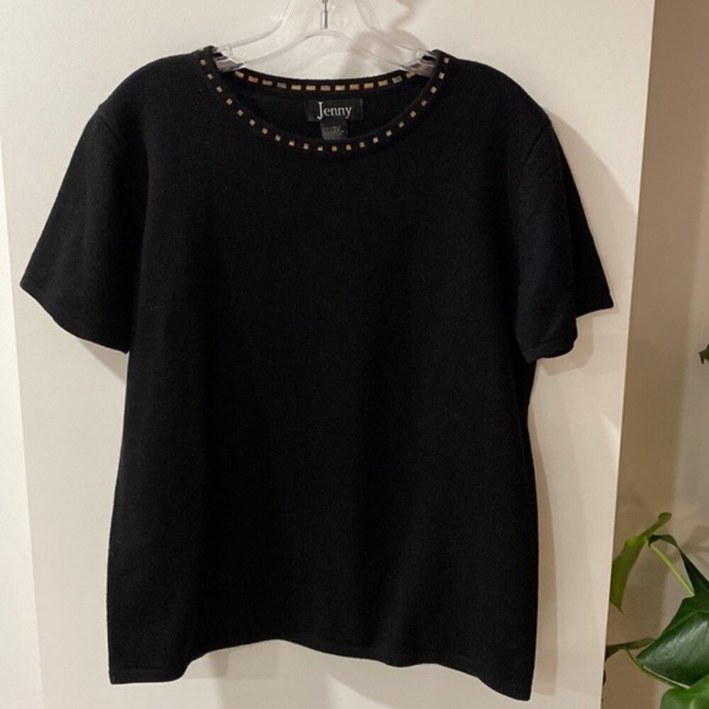 HENNY vintage shirt sleeve office sweater L black